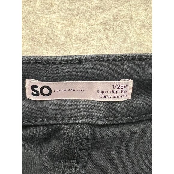 SO Super High Rise Curvy Shortie Button Fly Jean Shorts Size 1 - Picture 4 of 8